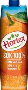 HORTEX SOK POMARAŃCZA 100% KARTON 1L